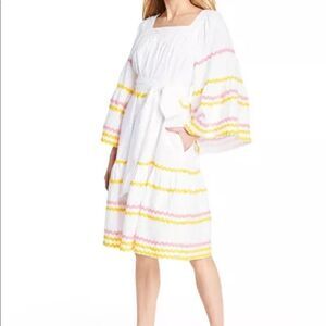 Lisa Marie Fernandez x Target Ric Rac Bell Flare Sleeve Dress Size LARGE